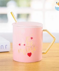 Bigsmall_hmk Be My Love Mug With Lid & Spoon