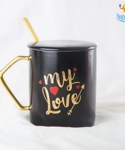Bigsmall_hmk Be My Love Mug With Lid & Spoon