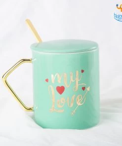 Bigsmall_hmk Be My Love Mug With Lid & Spoon