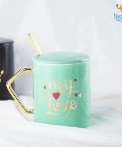 Bigsmall_hmk Be My Love Mug With Lid & Spoon