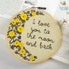Hoop-Broideries Love You To The Moon Embroidery Hoop Wall Art All Of It