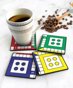 Mooch Design Studio Ludo Print Coaster - Set Of 4