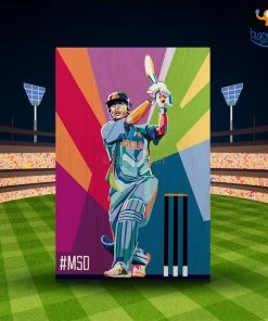 Bigsmall_cc M S Dhoni Printed Wooden Frame ( 17.6 X 11.6 Inches)