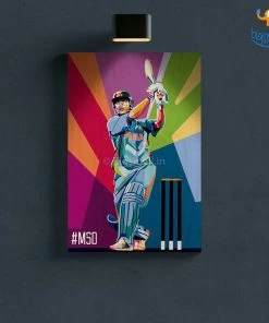 Bigsmall_cc M S Dhoni Printed Wooden Frame ( 17.6 X 11.6 Inches)
