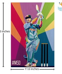 Bigsmall_cc M S Dhoni Printed Wooden Frame ( 17.6 X 11.6 Inches)