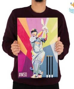 Bigsmall_cc M S Dhoni Printed Wooden Frame ( 17.6 X 11.6 Inches)