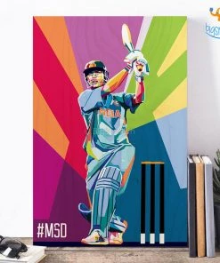 Bigsmall_cc M S Dhoni Printed Wooden Frame ( 17.6 X 11.6 Inches)