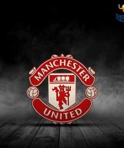 Bigsmall_cc Father's Day Manchester United Engraved Wooden Crest