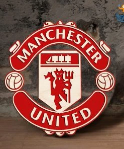 Bigsmall_cc Father's Day Manchester United Engraved Wooden Crest
