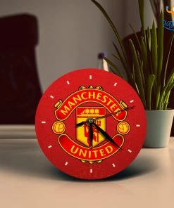 Bigsmall_cc All Of It Manchester United Wooden Table Clock