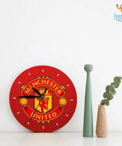 Bigsmall_cc All Of It Manchester United Wooden Table Clock