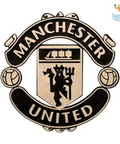 Bigsmall_cc Father's Day Manchester United Engraved Wooden Crest