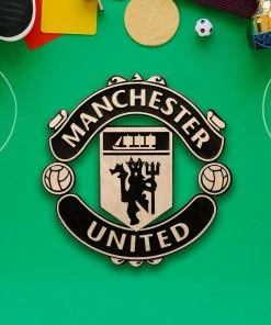 Bigsmall_cc Father's Day Manchester United Engraved Wooden Crest