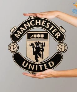 Bigsmall_cc Father's Day Manchester United Engraved Wooden Crest