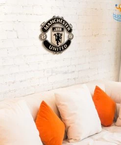 Bigsmall_cc Father's Day Manchester United Engraved Wooden Crest