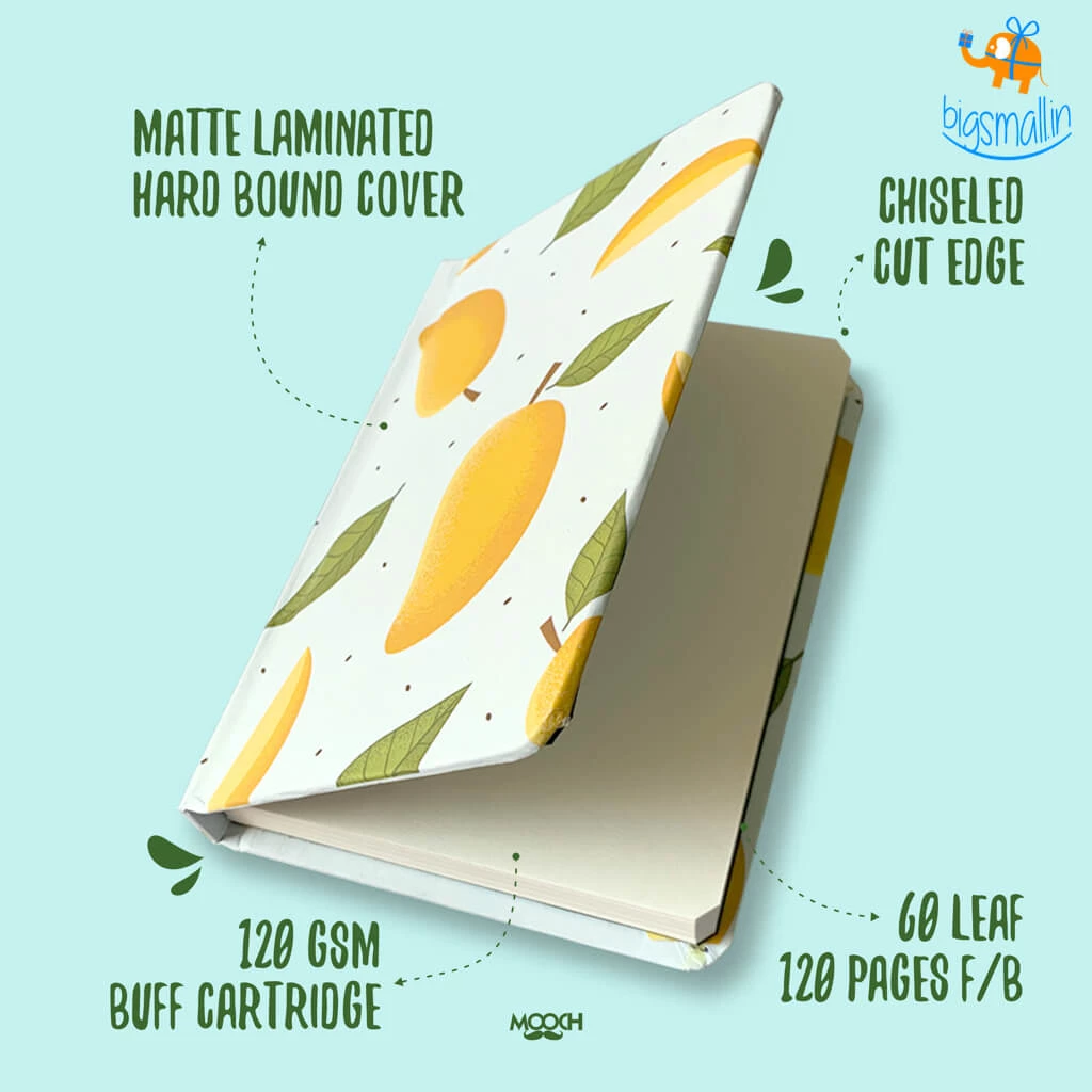 Mooch Design Studio Mango Print A6 Notebook With Elastic All Of It