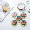 Indian Craft Hand-Painted Marble Elly Coasters - Set Of 6
