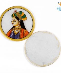 Indian Craft Father's Day Hand-Painted Marble Queen Coasters - Set Of 6