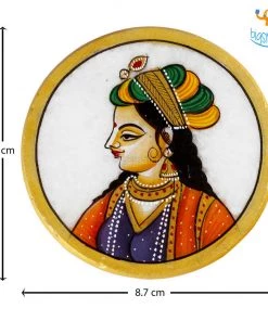 Indian Craft Father's Day Hand-Painted Marble Queen Coasters - Set Of 6