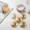 Indian Craft Father's Day Hand-Painted Marble Queen Coasters - Set Of 6