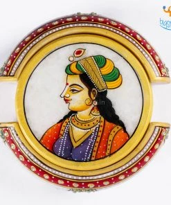Indian Craft Father's Day Hand-Painted Marble Queen Coasters - Set Of 6