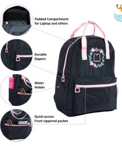 Linc Pen Floral Black Casual Backpack