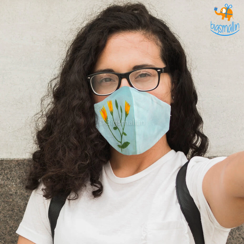 ATUT All Of It Hand-Painted Floral Cotton Mask