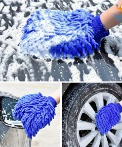 Akshay Mumbai Importer Microfiber Wash Mitt Gloves - Set Of 2