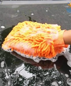 Akshay Mumbai Importer Microfiber Wash Mitt Gloves - Set Of 2