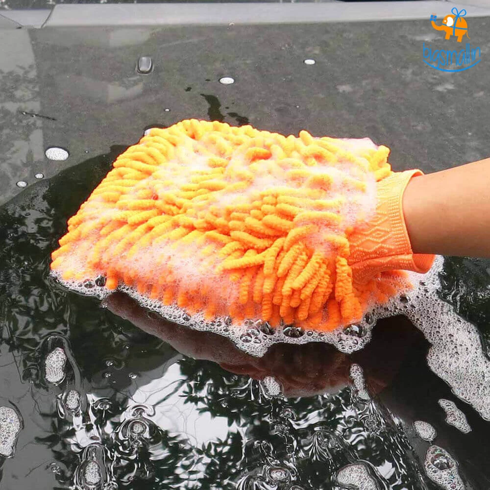 Akshay Mumbai Importer Microfiber Wash Mitt Gloves - Set Of 2