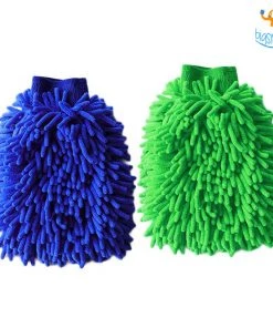 Akshay Mumbai Importer Microfiber Wash Mitt Gloves - Set Of 2