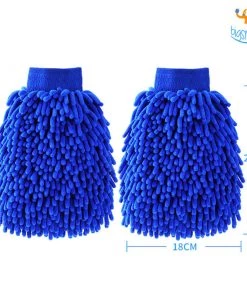 Akshay Mumbai Importer Microfiber Wash Mitt Gloves - Set Of 2