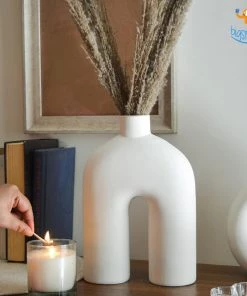 Hollyhock Minimal Ceramic Decorative Vase