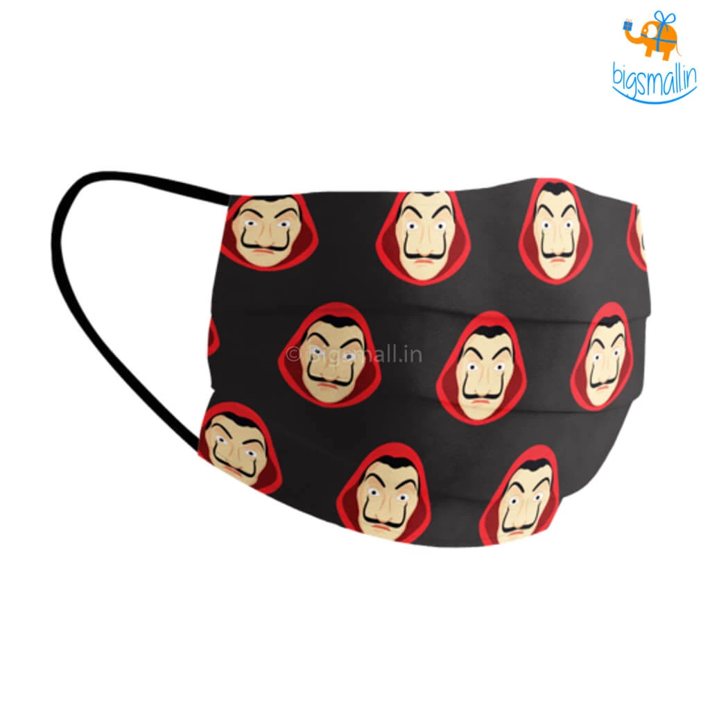 SoxyToes Money Heist Printed Cotton Mask With Filter