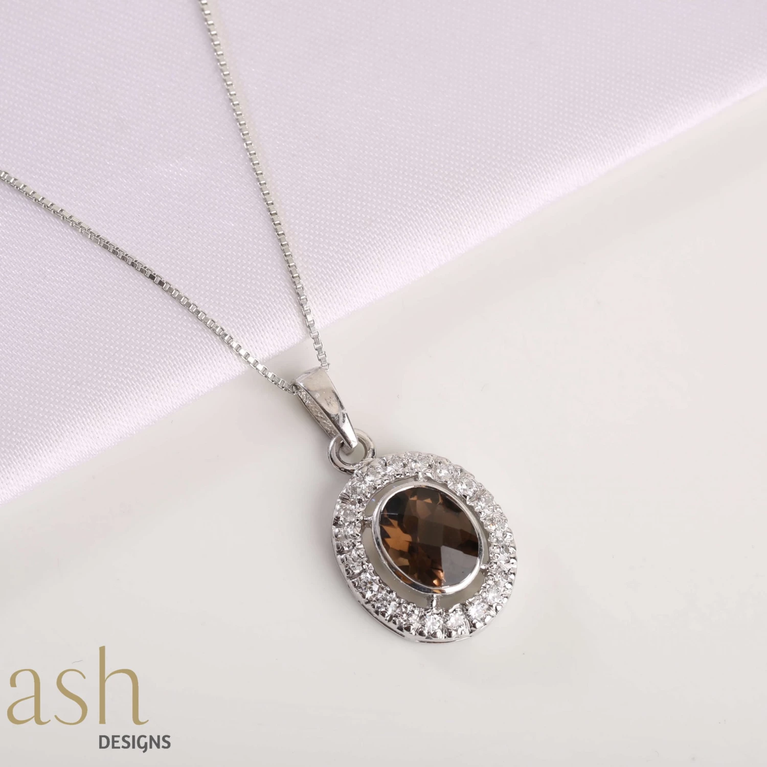 Ash Designs Monroe Smoky Topaz Pendant With Chain All Of It