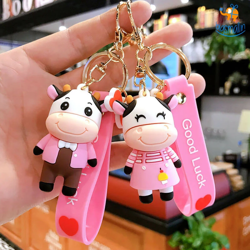 Bigsmall_hmk Mr. & Mrs. Cow Keychain All Of It
