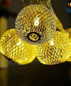 Coral Tree Moroccan Metal Balls String Lights