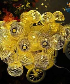 Coral Tree Moroccan Metal Balls String Lights