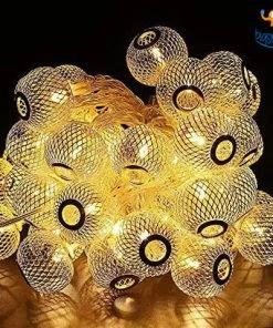 Coral Tree Moroccan Metal Balls String Lights