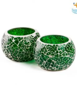 Indian Craft Sale Mosaic Candle Holder - Set Of 2