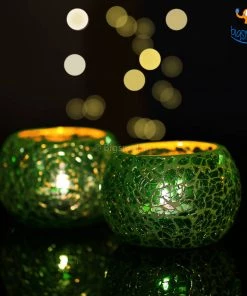 Indian Craft Sale Mosaic Candle Holder - Set Of 2