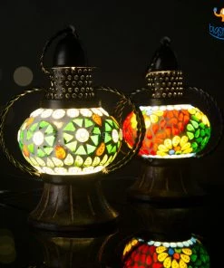 Indian Craft All Of It Mosaic Lantern Lamp (Assorted Design)