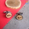 DesignWesign Father's Day Mr. Right Wooden Cufflinks