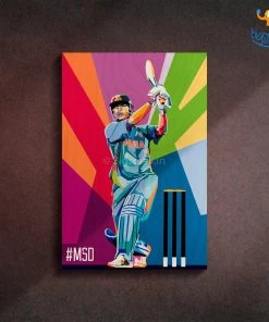 Bigsmall_cc M S Dhoni Printed Wooden Frame ( 17.6 X 11.6 Inches)