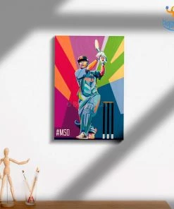 Bigsmall_cc M S Dhoni Printed Wooden Frame ( 17.6 X 11.6 Inches)