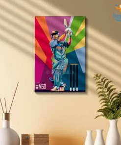 Bigsmall_cc M S Dhoni Printed Wooden Frame ( 17.6 X 11.6 Inches)