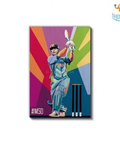 Bigsmall_cc M S Dhoni Printed Wooden Frame ( 17.6 X 11.6 Inches)