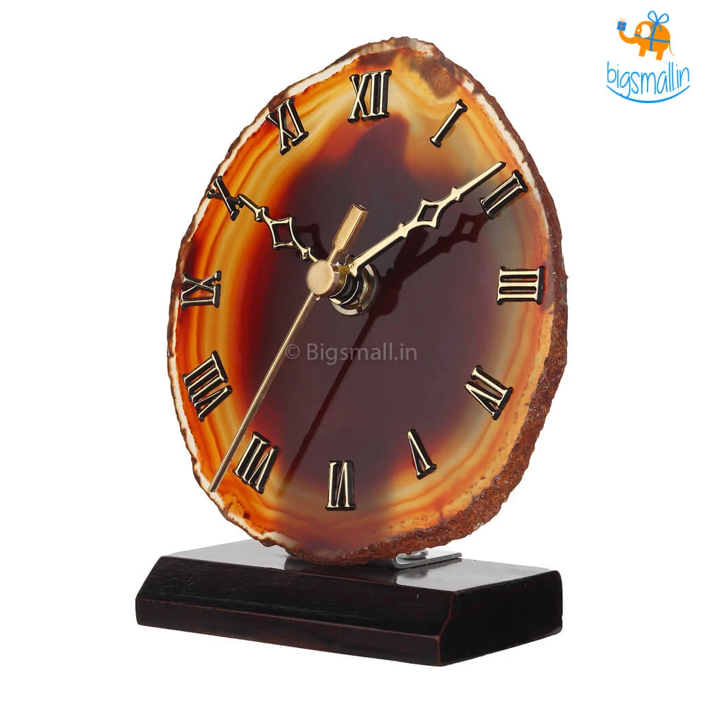 GOSWAMI Agate Cut-Slice Clock