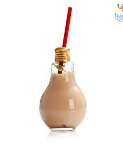 Devnow Bulb Shaped Glass With Straw