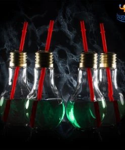 Devnow Bulb Shaped Glass With Straw
